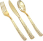 Supernal 180 pieces Gold Plastic Silverware, Disposable Plastic Utensils Heavy Duty, Gold Disposable Silverware Sets Include 60 Knives, 60 Forks and 60 Spoons, Suitable for Party, Birthday, Wedding