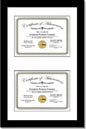 Creative Picture Frames 14X24Bk-W Black Vertical Double Diploma Frame With 2 Opening White Mat, Holds 2-10X12-Inch Documents With Wall Hanger