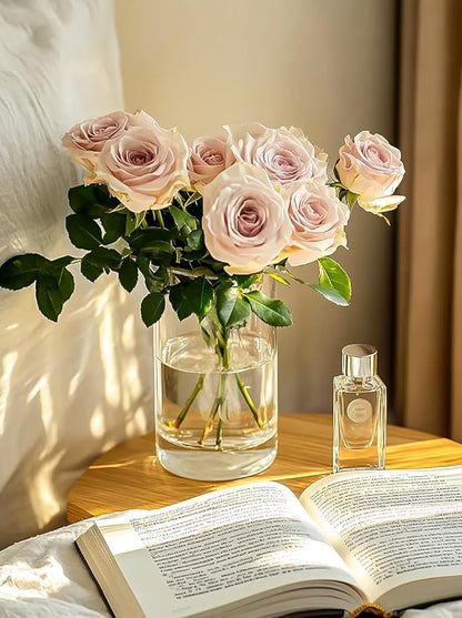 6 Inch Glass Cylinder Vases for Centerpieces | 12Pcs Clear Small Flower Vase for Wedding Decorations, Floating Candle Vases in Bulk, Hurricane Candle Holders for Table, Home Décor