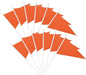 12 Pack Orange Pennant Flags Small Mini Hand Held Solid Color Pennant On Sticks Flags with 12.6"Solid Pole & Spear Top,Party Events Celebration,School,Grand Opening,Kids Birthday,Sports Clubs
