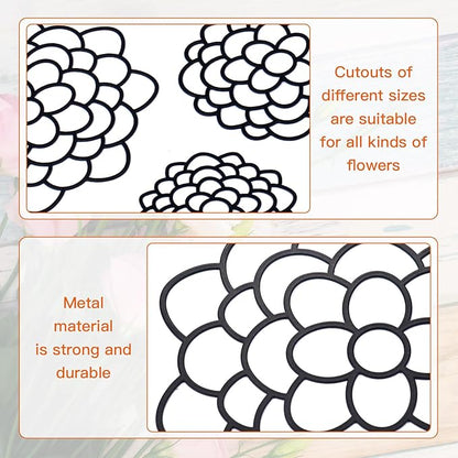 3 Pcs Modern Flower Frog Metal Flower Arrangement Holder Floral Grid Used for Vase Flower Arrangement Art Convenient Stem Holder for Flowers Flower Frog Organizer Metal Lid for Vase (Black)
