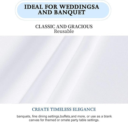 1 Pack White Table Cloth Rectangle Table 60 x 102 Inch Tablecloths for 6 Foot Rectangle Tables. Stain and Winkle Resistant Polyester Washable TableCloths for Parties Wedding Dining