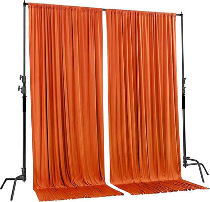 AK TRADING CO. 10 feet x 10 feet Polyester Backdrop Drapes Curtains Panels with Rod Pockets - Wedding Ceremony Party Home Window Decorations - Orange