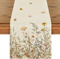 Artoid Mode Wild Flowers Grasses Floral Fall Table Runner, Seasonal Autumn Kitchen Dining Table Decoration for Home Party Decor 13x120 Inch