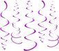 WEVEN Purple Party Hanging Swirl Decorations Plastic Streamer for Ceiling, Pack of 28