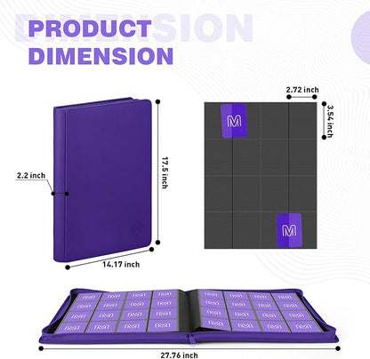 Premium Card Binder 16 Pocket,Trading Card Binder Holds up to 1000+Cards Sturdy Card Collection Album, Card Holder Folders for MTG, TCG, Game Cards & Sports Cards