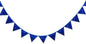 pinkblume Royal Blue Decorations Double Sided Sequin Navy Blue Fabric Triangle Pennant Banner Flag Bunting Garland for Blue Nautical Ahoy Achor Theme Nursery Classroom Home Bedroom Wall Decor