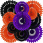 BEISHIDA Black Orange Purple Hanging Honeycomb Round Paper Fans Decoration Set for New Year Baby Shower Halloween Birthday Wedding Photo Booth Backdrops Anniversary Paper Party Supplies 11packs