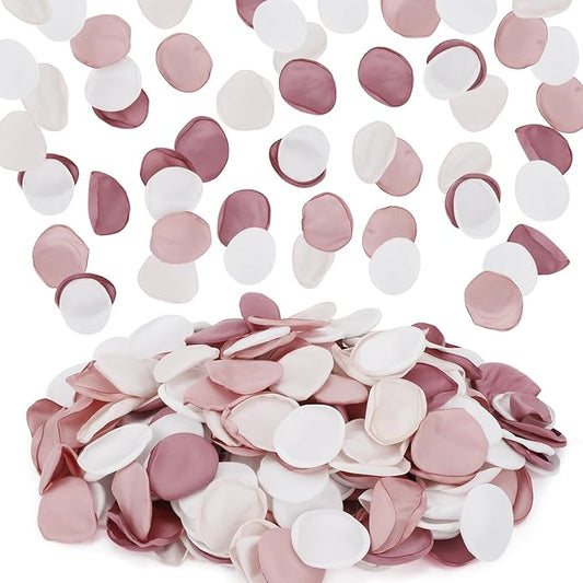 Suream 600 Pieces Silk Flowers Petals, Blush Pink Faux Flowers Petals for Flower Girl Basket, Fake Petals for Wedding Accessories, Romantic Dinner Table Centerpieces Bridal Shower Party Decor
