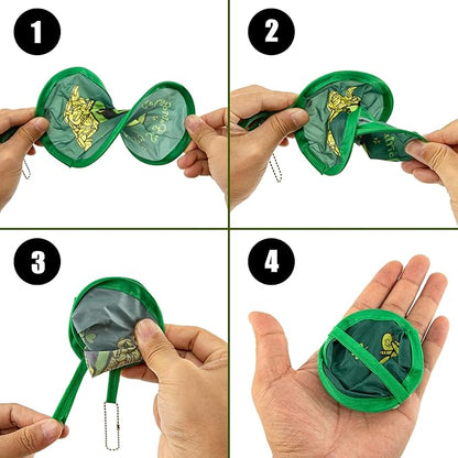 4 Styles St. Patrick's Day Round Foldable Hand Fan Foldable Fan Handheld Compact Cooling Fans,Round Folding Fan for Outdoor Games,Holiday Decoration,Festival,Party Favors,Travel,Events