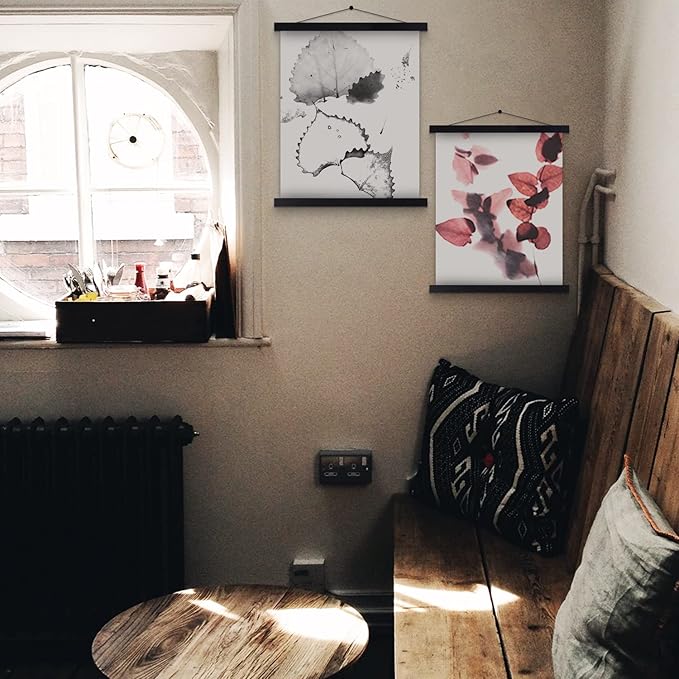 18x24 Poster Frame, Magnetic Wood Frame Frames for Photo Picture Canvas Artwork Wall Hanging (18", Black)