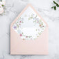 PONATIA 50PCS A7 Euro Flap Envelopes, 5.25 x 7.25'' Blush Pink Flowers Liner Envelopes for 5x7 Wedding Invitations, Photos, Postcards, Greeting Cards, Christmas Gift Cards, Acrylic Mailing