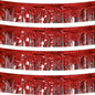 4 Pack Total 40 Feet Foil Fringe Garland Metallic Wall Hanging Drapes Tassel Skirting Tinsel Streamers Decorations for Parade Float Trailer Mardi Gras Party Birthday Wedding (Red)