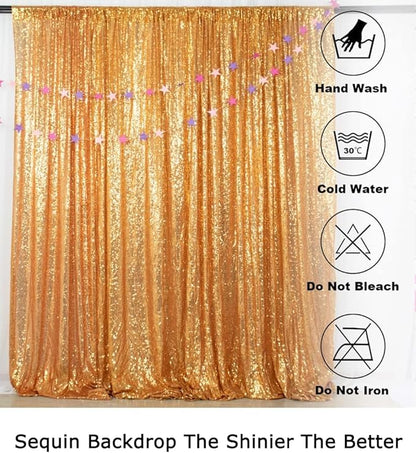 ShiDianYi 20FTX10FT Gold Sequin Photo Backdrop, Select Your Size,Wedding Photo Booth,Photography Background,Ceremony Backgrounds
