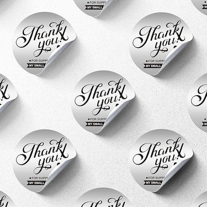 Custom Logo Stickers for Business, Personalised Logo Labels - Any Shape, Waterproof, Glossy (Silver Matte)