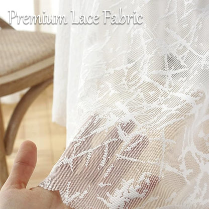 Jeloris Round Lace Tablecloth with Elegant Scalloped Bottom for Any Special Event Such as Wedding, Birthday Party, Baby Shower, Anniversary (48 inch, Style 3)