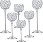 Crystal Candle Holders Set of 16 for Wedding Centerpieces Gold Or Silver Candle Holders Bulk Decorative Tealight Candle Holder for Wedding, Party,Table Centerpieces Decoration (Silver, 2 Sets(6 Pcs))