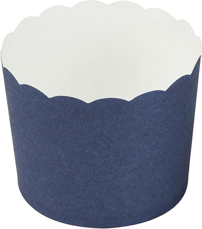 Panificio 6 Ounce Cupcake Wrappers, 200 Scalloped Baking Cups - Oven-Ready, Greaseproof, Midnight Blue Paper Cupcake Liners, Disposable, For Birthdays, Baby Showers, Or Weddings - Restaurantware