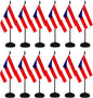 12 Pack Puerto Rico Desk Flags Set, Puerto Rican Small Mini Table Office Flags with 12" Solid Black Pole, 8.2 x 5.5 Inches, Home and Office Decoration, Festival Celebrations