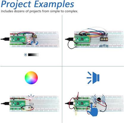 Freenove Basic Starter Kit for Raspberry Pi Pico (Included), Dual-core Arm Cortex-M0+ Microcontroller, 386-Page Detailed Tutorial, 142 Items, 55 Projects, Python C Code