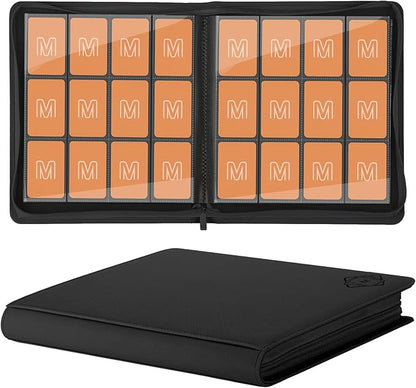 Premium Card Binder 12 Pocket for 720 Pockets Trading Card Binder, PU Zipper Card Collection Album, Sturdy Side-Loading Card Book Holder for MTG, TCG, Game Cards, Sports Cards