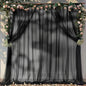 PARTISKY 20ft X 10ft Black Tulle Backdrop Curtain for Parites, Sheer Backdrop Curtains Fabric Drapes for Wedding Ceremony Arch Party Stage Decorations