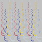 36 Pcs Red Blue Yellow Hanging Swirl Decorations Colorful Felt Swirl Streamer Spiral Ceiling Decorations Garland for Carnival Circus Clown Fiesta Festival Birthday Baby Shower Wedding Party Supplies