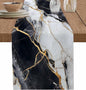 Black White Marble Cotton Linen Table Runner for Dining Kitchen, Wedding Outdoor Party Tablerunners Decoration, Nature Marble Crack Modern Art Dresser Scarf Coffee Tablecloth Runners 13x72 Inches