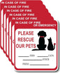 in Case of Fire or Emergency Please Rescue Our Pets Stickers – Pet Alert Safety Stickers, 5x4 inch Pet Fire Rescue Signs for Car and Home Windows 6PCS