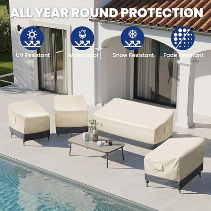 Extra Heavy Duty Outdoor Couch Cover Waterproof Up to 8000pa, Large 3-Seater Patio Sofa Cover, Lawn Patio Furniture Covers with Air Vent, 79" W x 37" D x 35"H