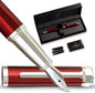 Ellington Pens Luxury Fountain Pen Set- Fountain Pens for Writing - Smooth Medium Nib - Includes Refillable Ink Converter, 3 Ink Cartridges [Black & Blue], Gift Box - Elegant Calligraphy