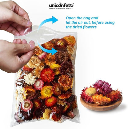 Dried Flower Baby's Breath Biodegradable Confetti - Real Flower Petals for Weddings, Flower Girl Toss, Wedding Send Off Ideas, Party Table Decoration | Boxed - 8oz (0.5lbs)
