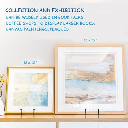 Decolore 5 Pack 12 Inch Black Picture Stands Plate Stands for Display Large Book Stands for Picture, Decorative Plate, Book, Frame, Tabletop Poster