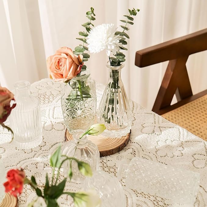 12pcs Mini Bud Vases As Wedding Centerpieces for Tables,Clear Bud Vases for Flowers,Small Flower Vases Suitable for Birthday Party,Anniversary,Wedding Reception,Baby Shower (Clear)