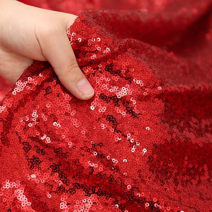 Poise3EHome 8FT x 8FT Sequin Photography Backdrop Curtain for Party Decoration, Red
