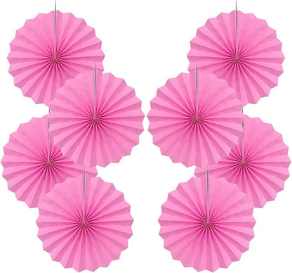 Red Hanging Paper Fans,Red Accessories Paper Decorations for Party,Valentines Day Decorations,Photo Booth Props Decor,12in Hanging Paper Fans 30 Color DIY Set （Magenta）