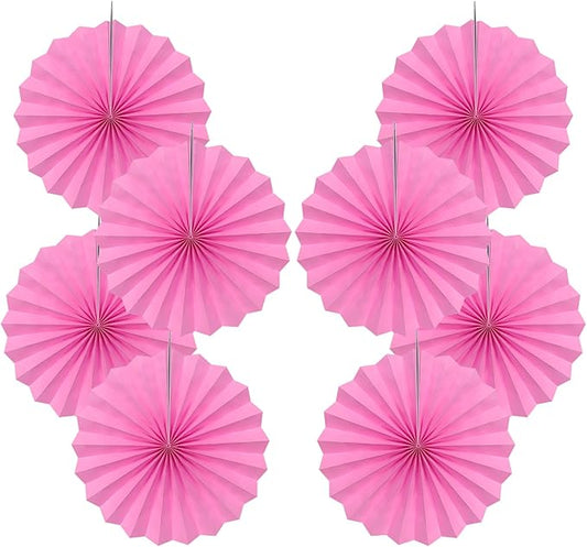 Red Hanging Paper Fans,Red Accessories Paper Decorations for Party,Valentines Day Decorations,Photo Booth Props Decor,12in Hanging Paper Fans 30 Color DIY Set （Magenta）
