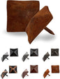 50 Pack 1.25" Square Head Iron Clavos Decorative Nails – Rusted – Handmade Rustic Square Fasteners for Farmhouse Shutters, Faux Wood Beams, Barn Doors, Shutters, and Gates – Ornamental Wood Accent