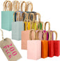 qiqee 200Pcs Paper Gift Bags with Handles - 4.5"×2.5"×6" Mini Party Favor Bags Multiple Uses - 16 Solid Colors