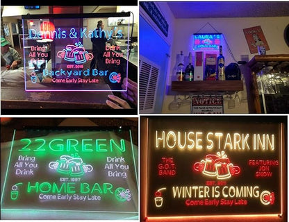 ADVPRO Personalized Your Name Custom Home Bar Beer Established Year Dual Color LED Neon Sign Red & Yellow 16 x 12 Inches st6s43-p1-tm-ry