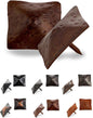 10 Pack 1.5" Square Head Iron Clavos Decorative Nails – Sealed Rusted – Handmade Rustic Square Fasteners for Farmhouse Shutters, Faux Wood, Barn Doors, Shutters, and Gates – Ornamental Wood Accent