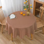 NLMUVW 48 Inch Round Linen Tablecloth, Mocha Table Cloth Farmhouse Water Resistant Rustic Table Cover for Kitchen Dining Coffee Cafe