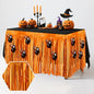 28x106 Inch Orange Sequin Tablecloth for Halloween Decorations, Metallic Tinsel Foil Fringe Table Skirt, Rectangle or Round Tables Decor, Table Cover, Skull Decorations for Halloween Party