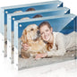 TWING 5 x 7 Inch 3 Pack Acrylic Photo Frame Horizontal Magnet Double Sided Acrylic Picture Frames Set with Microfiber Cloth,10+10MM Thickness Clear Picture Frame Desktop Display Gift Ideal