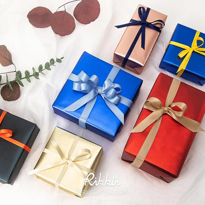 Ribbli Dusty Blue Satin Ribbon Double Faced Satin 1/4 Inch x Continuous 100 Yards-Blue Ribbon for Gift Wrapping Crafts Wedding Decoration Bows Bouquet Floral Arrangement