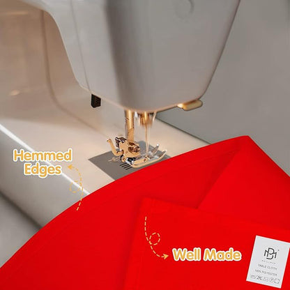 BRILLMAX 8 Pack Red Tablecloths for 6 Foot Rectangle Tables 60 x 102 Inch - 6ft Rectangular Bulk Linen Polyester Fabric Washable Cloth Cover for Wedding Reception Banquet Birthday Party