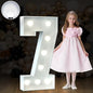 Marquee Numbers 3 Feet Tall Big Light Up Numbers 7th 17th 70th Happy Birthday Decorations Girl Boy White Anniversary Party Decor Large Cardboard Prop Backdrop Sign 7