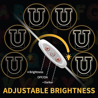 Light Up Letters U, Led Marquee Letter Lights Neon Sign, 13.9" Height Decorative Lighted Alphabet Number, Battery/USB Powered Led Letters Lights for Wedding, Birthday, Party, Christmas or Home Decor