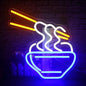 Ramen Neon Sign Blue Led Neon Lights for Wall Decor Noodle Light Up Signs for Resturant Home Bar Kitchen Dinning Room Cafe Japanese Noodle Shop Decorations