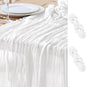 Asee'm 2pcs Cheesecloth Table Runner 120 Inches Long Ivory Boho Gauze Cheese Cloth Runner 10FT Rustic Sheer Table Runners for Christmas Wedding Party Baby Shower Spring Easter Decoration